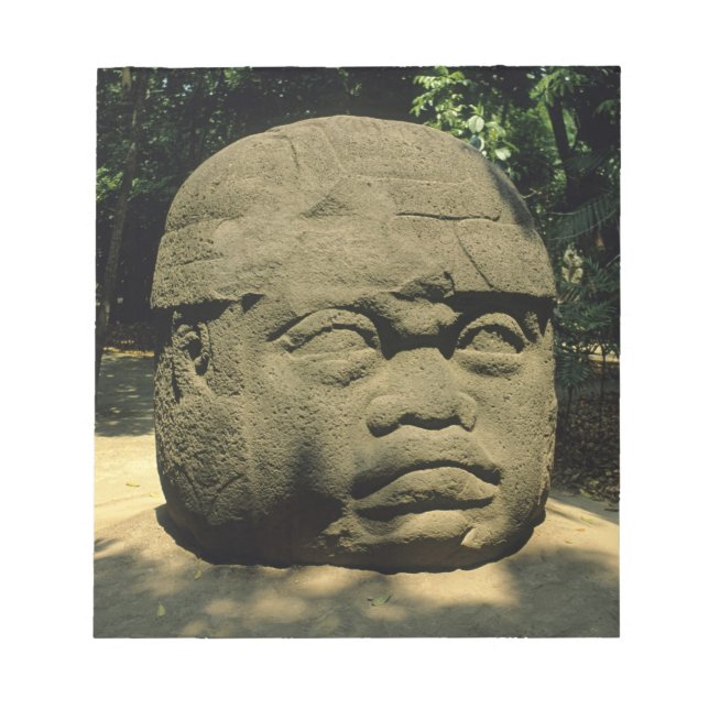 Mexico, Villahermosa, giant Olmec head, La Venta Notepad (Front)