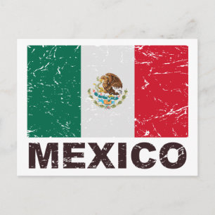 Mexico Vintage Flag Postcard