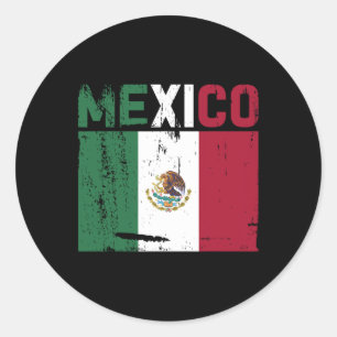 Mexico Vintage Mexican Flag Pride Hat Classic Round Sticker