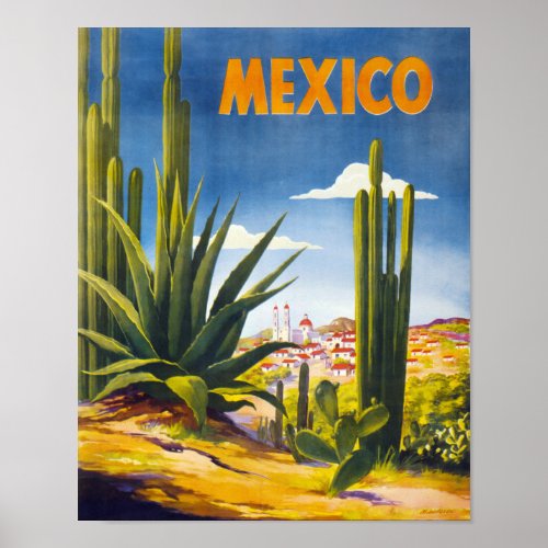 Mexico Vintage Poster Restored