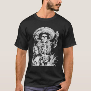 Mexico Vintage Skeleton Tequila Dia De Los Muertos T-Shirt