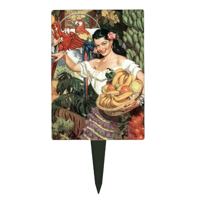 Mexico vintage travel cake topper (Front)