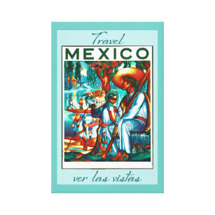 Mexico Vintage Travel  Canvas Print