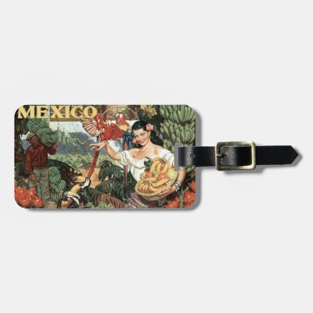 Mexico Vintage Travel custom luggage tag (Front Horizontal)