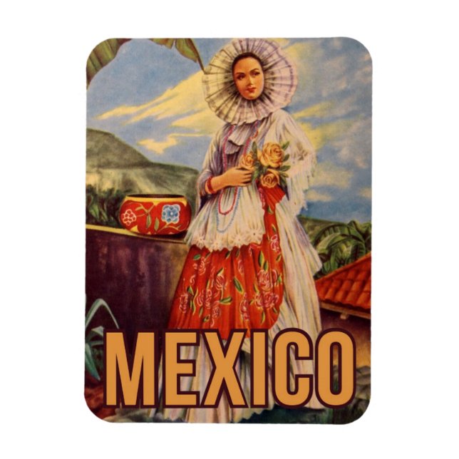 Mexico  Vintage Travel Magnet  (Vertical)