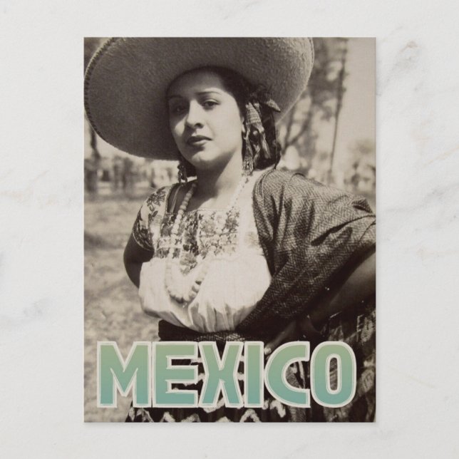 Mexico vintage travel postcard (Front)
