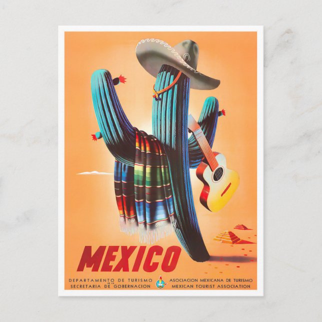 Mexico vintage travel postcard (Front)