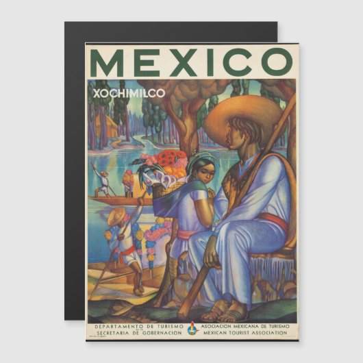 Mexico, vintage travel poster, (Front/Back)