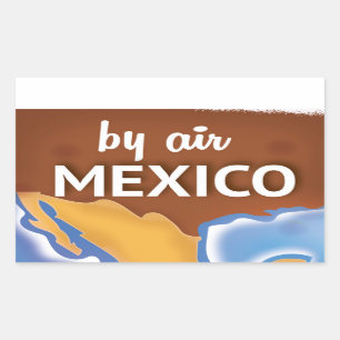 Mexico Vintage Travel poster Rectangular Sticker