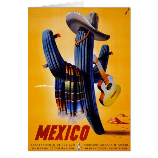 Mexico Vintage Travel Poster Restored (Front)