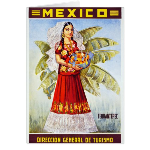 Mexico Vintage Travel Poster Restored