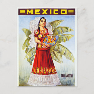 Mexico Vintage Travel Poster Restored Postcard