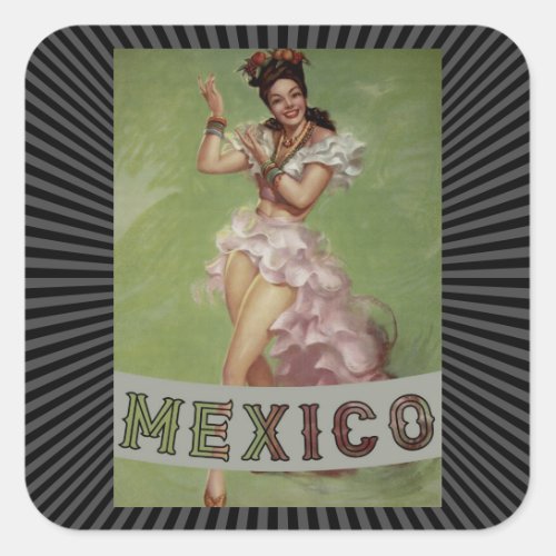 Mexico Vintage Travel  Square Sticker