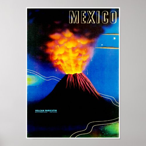 Mexico  Volcan Paricutin Poster
