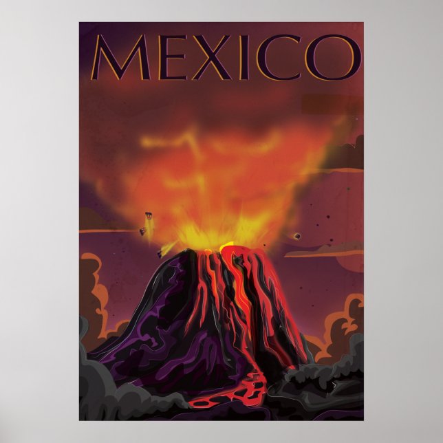 Mexico Volcano Travel Poster (Front)