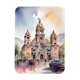 Mexico watercolor art magnet