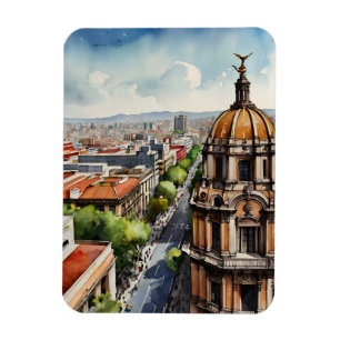 Mexico watercolor art magnet