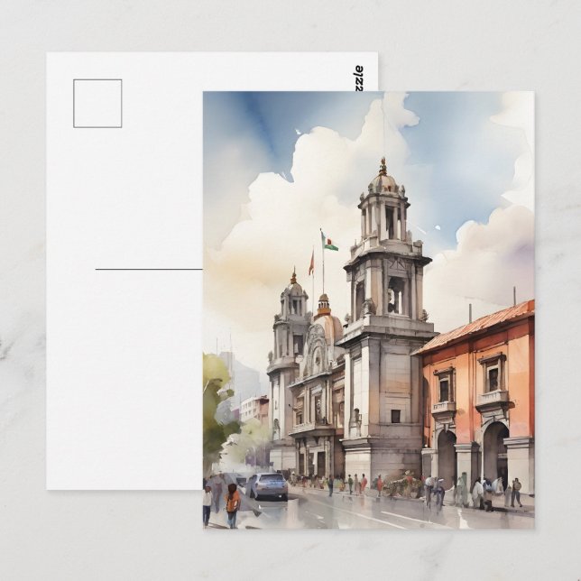 Mexico watercolor art postcard (Front/Back)