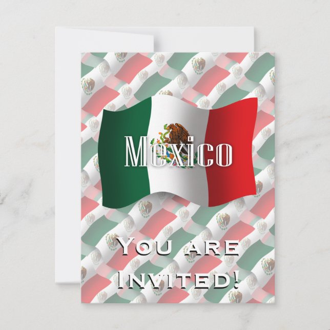 Mexico Waving Flag Invitation (Front)