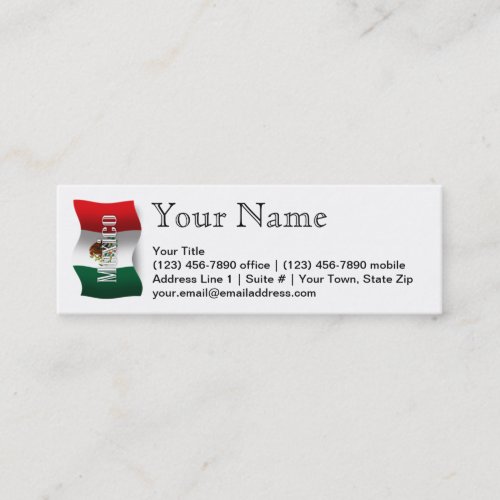 Mexico Waving Flag Mini Business Card