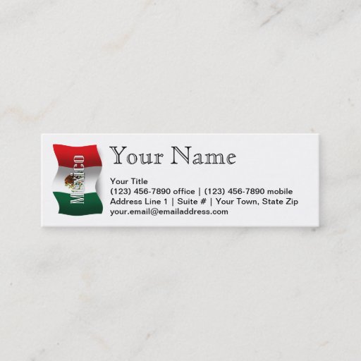 Customizable Mexico Waving Flag Business Card