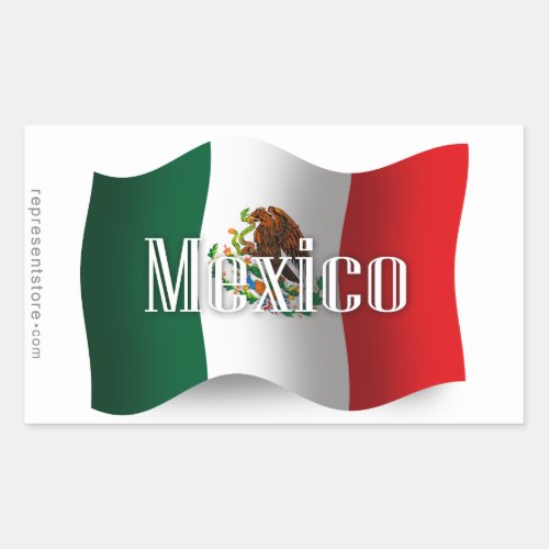 Mexico Waving Flag Rectangular Sticker