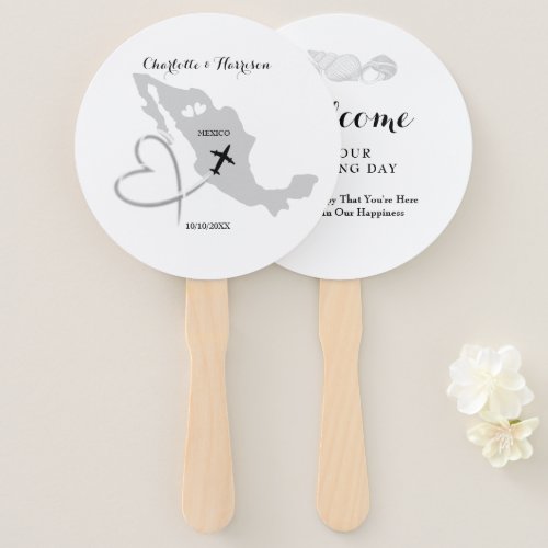 Mexico Wedding Destination Hand Fan