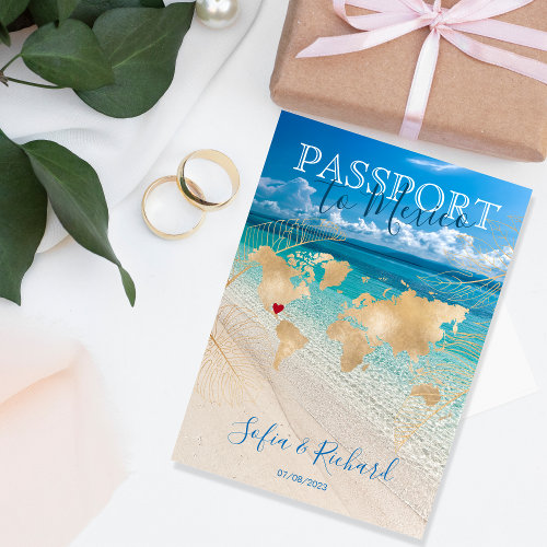 Mexico Wedding Destination Passport  Map QR code