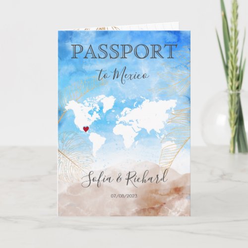 Mexico Wedding Destination Passport World Heart In