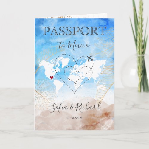 Mexico Wedding Destination Passport World Heart In