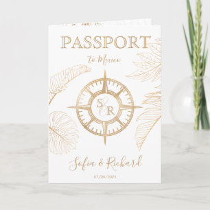 Mexico Wedding Destination Passport World Map Invitation