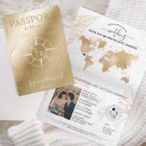 Mexico Wedding Destination Passport World Map  Invitation