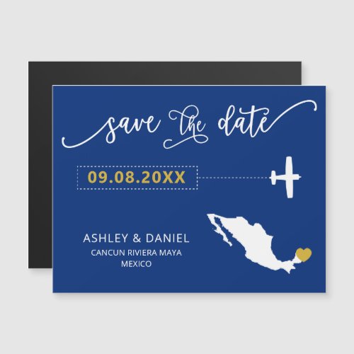 Mexico Wedding Save the Date Card Map Magnetic Invitation