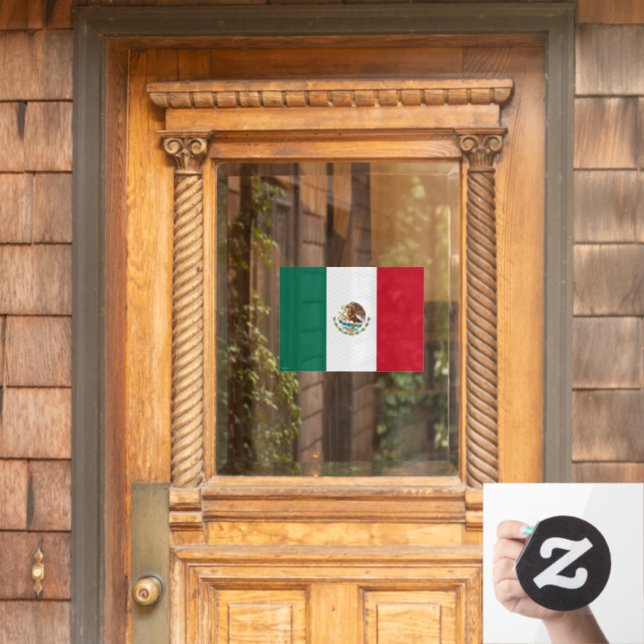 Mexico Window Sign, Cling, Mexican Flag Cling (Home Door)