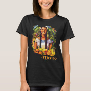 Mexico Woman with Fruits Travel T-Shirt