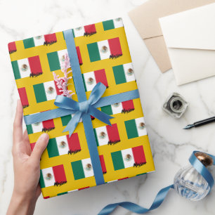 Mexico Wrapping Paper, Mexican Flag patriotic Paper