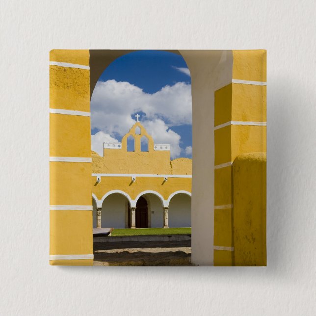 Mexico, Yucatan, Izamal. The Franciscan Convent 2 Button (Front)