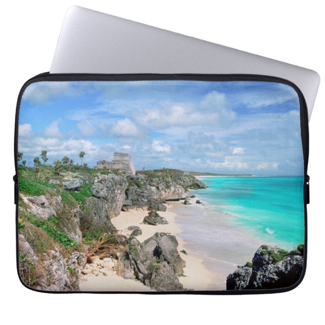 Mexico, Yucatan, Peninsula, Ruins Of Tulum, Mayan Laptop Sleeve (Front)