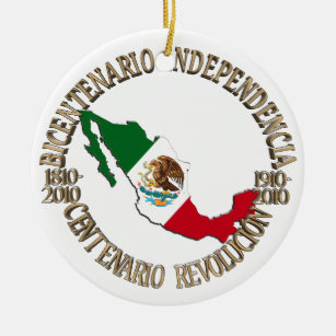 Mexico's Bicentennial & Centennial Celebration Ceramic Ornament