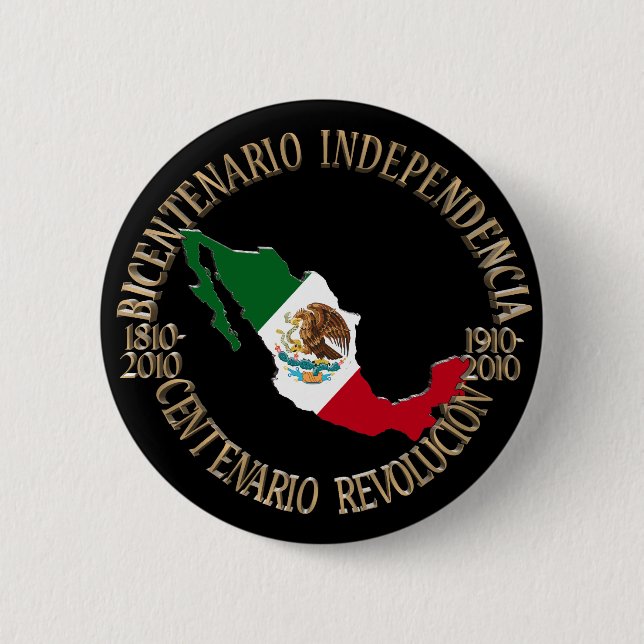 Mexico's Bicentennial & Centennial Celebration Pinback Button (Front)