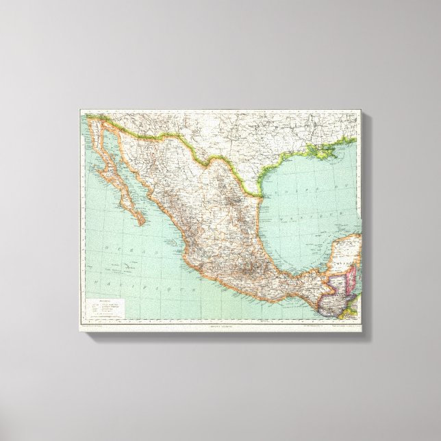 Mexique - Map of Mexico Canvas Print (Front)