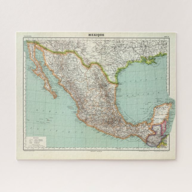 Mexique - Map of Mexico Jigsaw Puzzle (Horizontal)