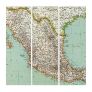 Mexique - Map of Mexico Triptych