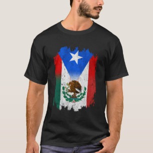 Mexirican Mexico Flag Puerto Rico Flag Boricua Chi T-Shirt