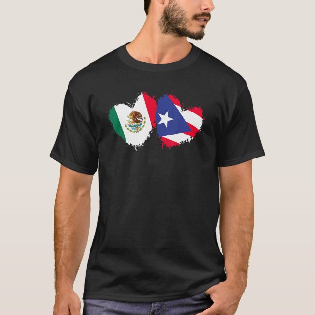 Mexirican Puerto Rico Flag Mexican Puerto Rican Lo T-Shirt (Front)