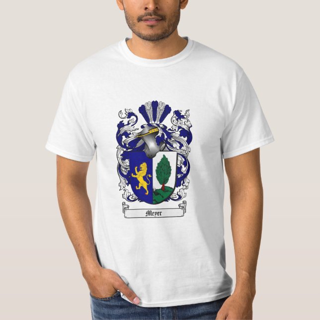 Meyer Family Crest - Meyer Coat of Arms T-Shirt (Front)