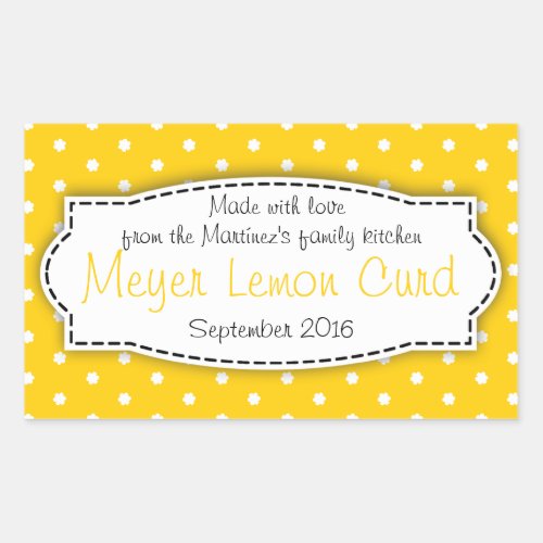 Meyer Lemon Curd yellow food label sticker