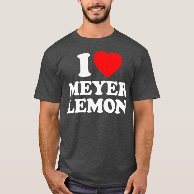 Meyer Lemon Love Heart Funny T-Shirt (Front)