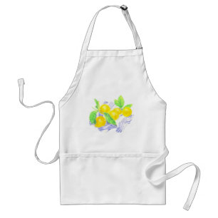 Meyer lemons on kitchen towel adult apron