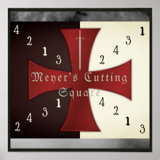 Meyer's Cutting Square — Templar Cross Poster